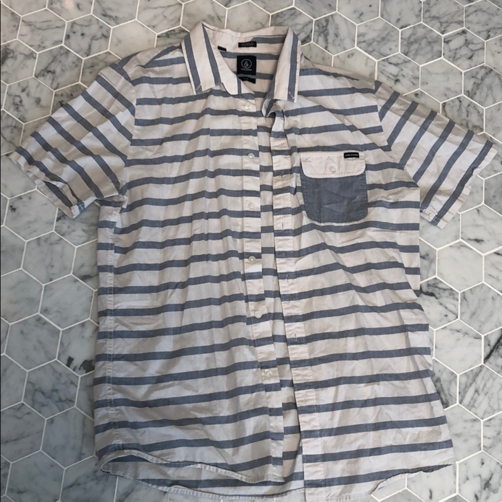 Volcom Button-Down Striped Shirt - image 1